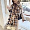 Winter Plaid Scarf for Women Warm Checkered Shawl Soft Imitation Cashmere Neck Warmer Thick Student Wrap Cold Weather