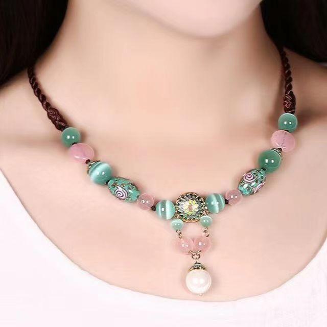 GemChic Женское Новое Этническое Классическое Ожерелье с Подвеской из Бисера, Винтажная Регулируемая Цепочка, Модный Подарок На День Рождения, Рождественские Украшения