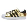 adidas Оригинальные модные низкие кроссовки Superstar Женские кроссовки Черно-золотые BY9180