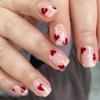 24 Pieces Wear Nail White Polka Dots Red Love Nail Patch Manicure Nail Piece Fake Nail Removable