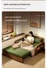 Chinese-Style Multi-functional Sofa Bed: Double-Fold Oil Wax Leather, Retractable for Living Room