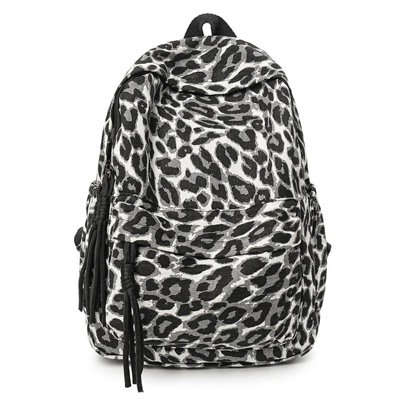 Рюкзак из ткани Оксфорд с леопардовым принтом, модный женский повседневный школьный рюкзак, трендовый рюкзак