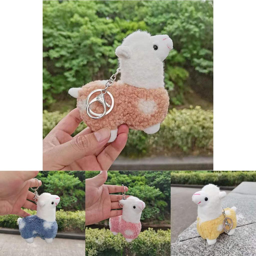 Cherished Mini Alpaca Plush Doll Keychain Colorful Soft Accessory For Bags