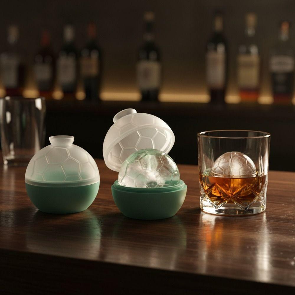 2PCS Non-stick Soccer Ice Cube Mold Silicone Ice Ball Maker Football Ice Tray  Refrigerator