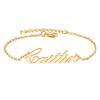 Stainless Steel Women Gold Plated Custom Name Ankle Bracelet