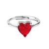 Xiaomi BF CLUB  Silver Color Rings for Women Fashion Geometric Handmade Irregular Red Heart Ring Party Christmas Gift