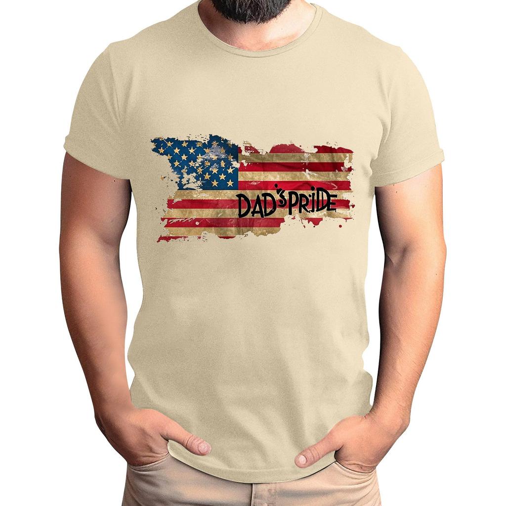 Мужская футболка с принтом флага ко Дню отца, мужской свободный повседневный топ с коротким рукавом