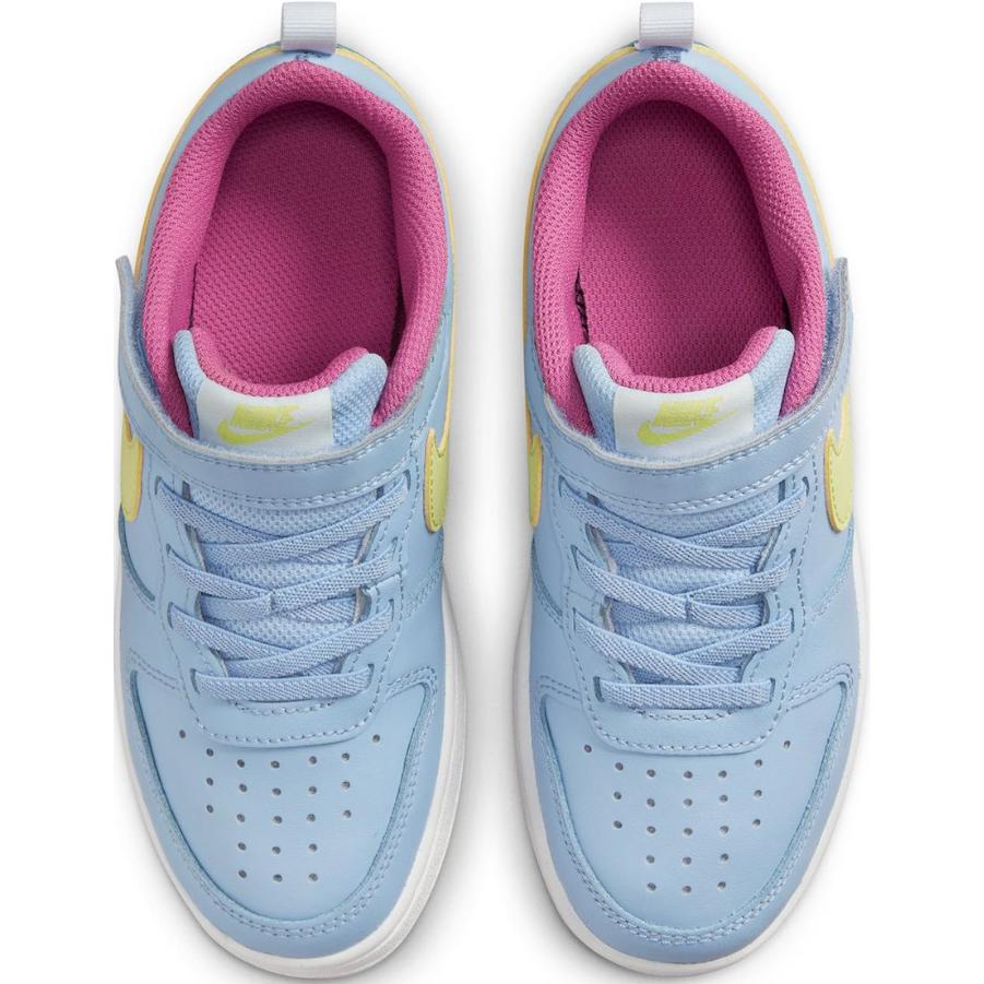 Nike Court Borough 2 Кожа Удобные Универсальные Нескользящие Амортизирующие Прочные Низкие Баскетбольные Кроссовки Детские кроссовки Синие BQ5451-405