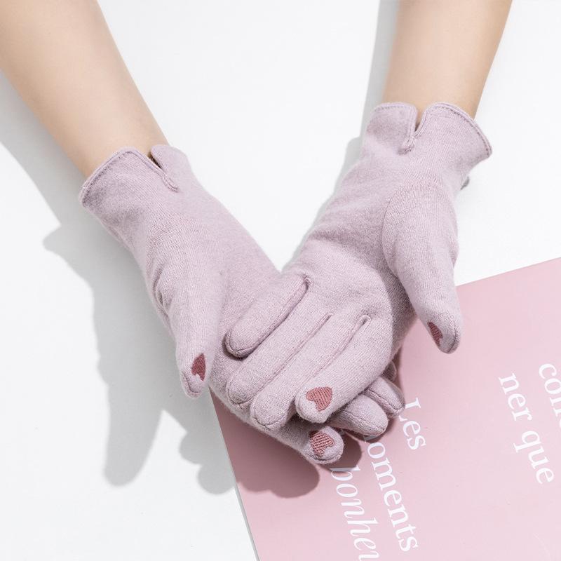 Женские деловые шерстяные теплые перчатки из овчины с сенсорным экраном, противоскользящие перчатки для пальцев для езды на велосипеде, вождения и занятий спортом на открытом воздухе