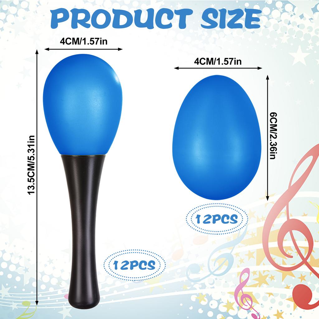 Cccymm 24 шт. шейкеры набор музыкальных инструментов пластиковые маракасы и шейкер для яиц