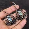 Серьги из меди Owyhee Blue Opal, медная проволочная обернутая серьга, уникальные ювелирные изделия, изящные серьги с драгоценными камнями, серьги ручной работы, медные ювелирные изделия для подарка