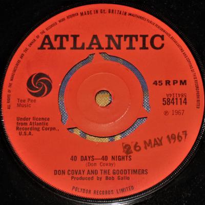 7-дюймовая пластинка DON COVAY & THE GOODTIMERS - 40 Days ? 40 Nights 584114 Atlantic 1967 UK Соул/Фанк Б/У