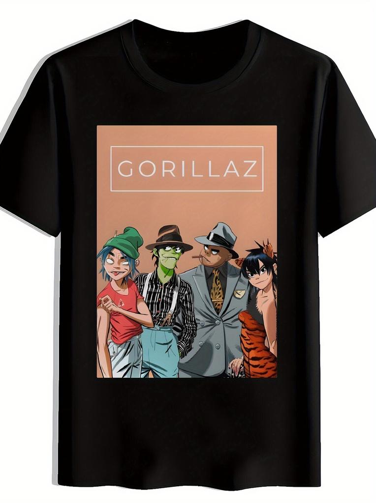 Vintage Rock Band Graphic T-shirt - Gorillaz Illustration