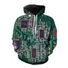Электронный чип 3D-печать Весна Осень Мужская толстовка с капюшоном Креативная повседневная хип-хоп вечеринка уличная комфортная одежда