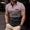 Летняя модная мужская рубашка поло с воротничком и лацканами, мужские спортивные топы с коротким рукавом