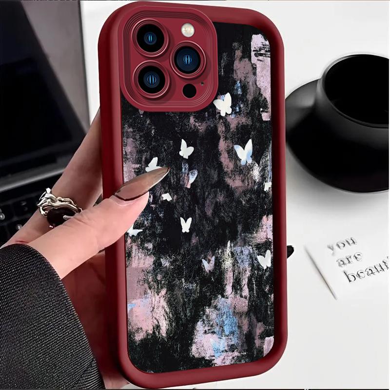 Модный чехол с принтом бабочки, гибкий мягкий силиконовый чехол из ТПУ, полная задняя крышка для Xiaomi Redmi Samsung Infinix