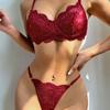 New Fashion Sling Lace Sexy Lingerie Sets Transparent Floral Mesh Underwear Set