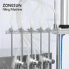 ZONESUN ZS-DTMP6M Automatic 6 Diving Nozzles Liquid Filling Machine Magnetic Pump Foamy Liquid Soap Essential Oil Bottle