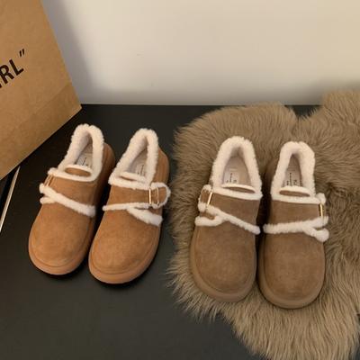 Сохраните свою версию! Коричневые бархатные туфли Boken на толстой подошве весенне-летние зимние ботинки хлопковые туфли женская обувь носить пушистые с