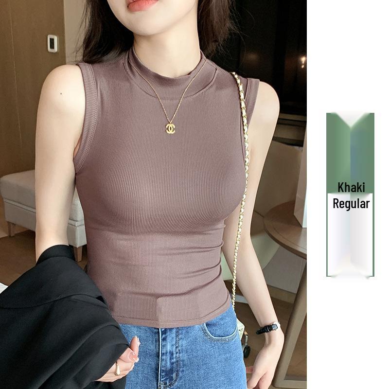 H520 Женская майка без рукавов в рубчик с круглым вырезом - Скрывает жир под мышками, Идеально подходит в качестве топа или нижнего белья