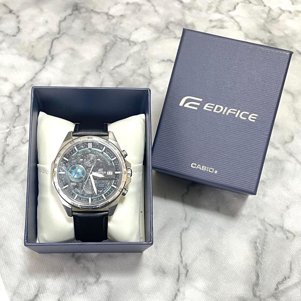 Б/У Новые часы CASIO EDIFICE Хронограф Кожаный ремешок