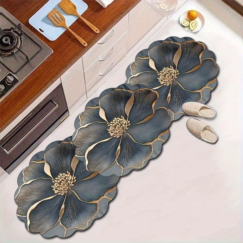 Premium Luxury Flower Shape Carpet Bathroom Mat Waterproof Non-slip Kitchen Rug Carpet Door Mat Welcome Mat Home Decorati