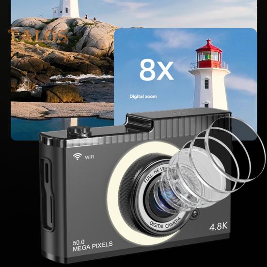 Цифровая камера с двумя объективами, IPS-дисплеем, автофокусом, зумом, защитой от сотрясений, перезаряжаемой беспроводной камерой для селфи с возможностью обмена данными по Wi-Fi