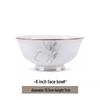 Utoo Ceramic Gold-Rimmed Spring Design Soup Bowl