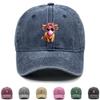 Cattle Bubble Gum Print Snapback Baseball Cap, Animal Mesh Hat Breathable Curved Brim Retro Casual Snapback Baseball Hat