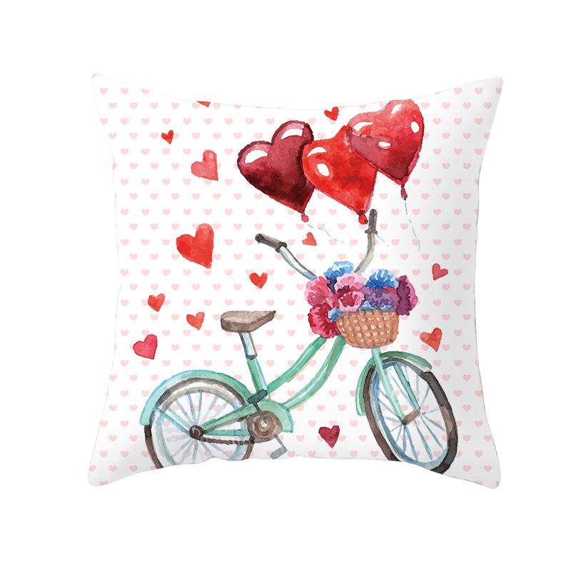 Flower and Grass Bicycle Pillow Cover for Home Ins Nordic Pillow Photo Small Fresh Cushion