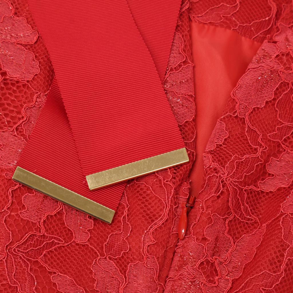 Snidel [Excellent Condition] SWFO234058 Back Ribbon Lace Sleeveless Long Dress/ Dress 0 RedUsed