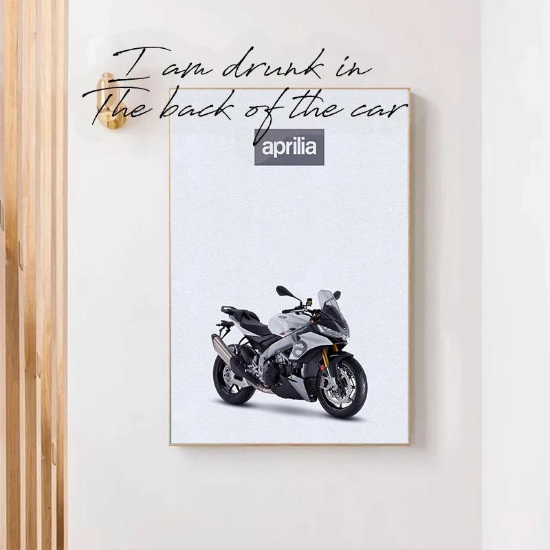 Aprilia Motor Bike Poster Canvas Printing Classic Sports Motorcycle Aesthetic Decor Men Home Room Bedroom Wall Decoration Gift