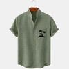 Men's Fashion Short Sleeve Linen Shirts Casual Oversized Loose Shirts