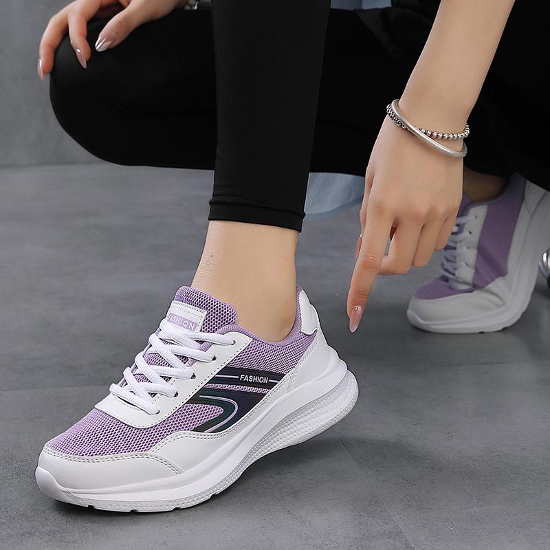 Women’s Running Sneakers Casual Socks Shoes Purple Lightweight Walking Shoes Over Sized