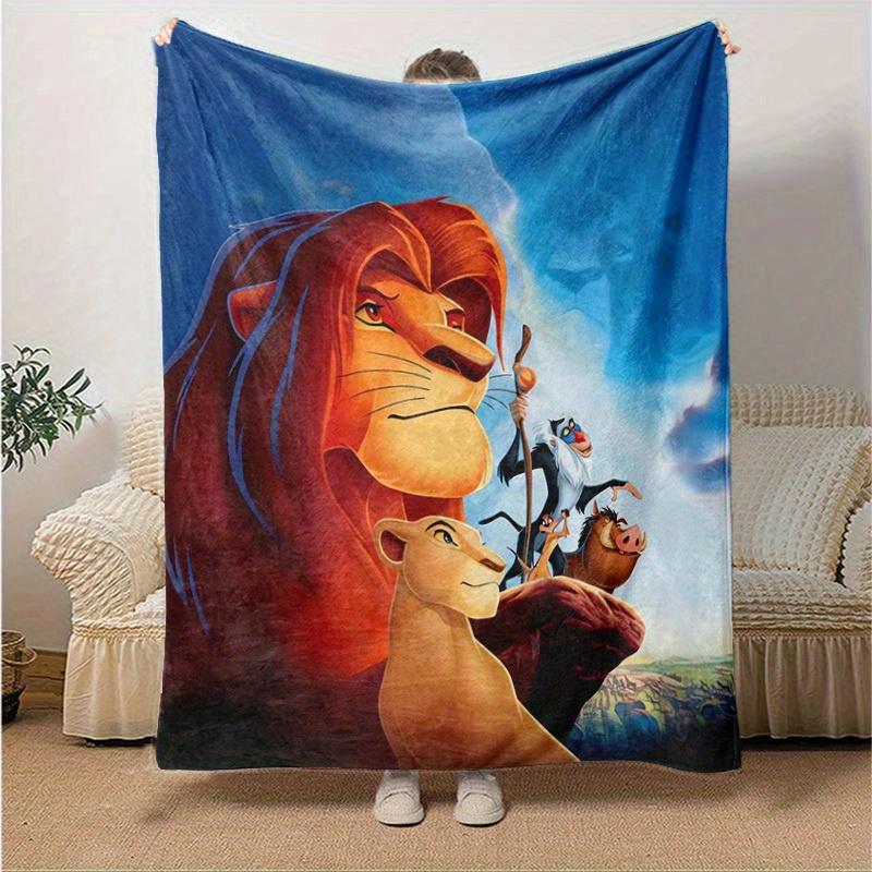 1pc. Cartoon Lion King Blanket, Soft and Cozy Home Decor for All Seasons, Perfect Gift for Animal Lovers, Vibrant Colors and Detailed Charac