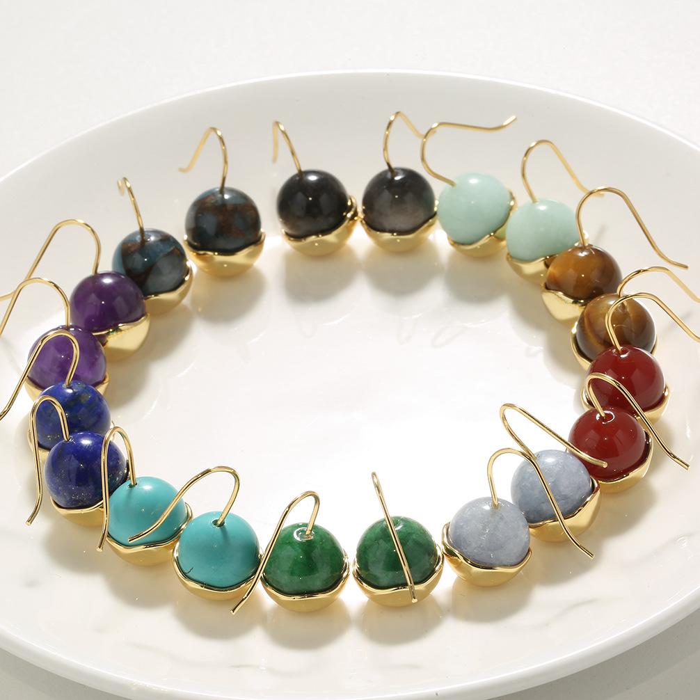 Серьги из натурального нефрита и бирюзы, антикварные серьги для женщин, нишевая модель, высококачественное серебряное покрытие 925 пробы, 18-каратное ушное кольцо