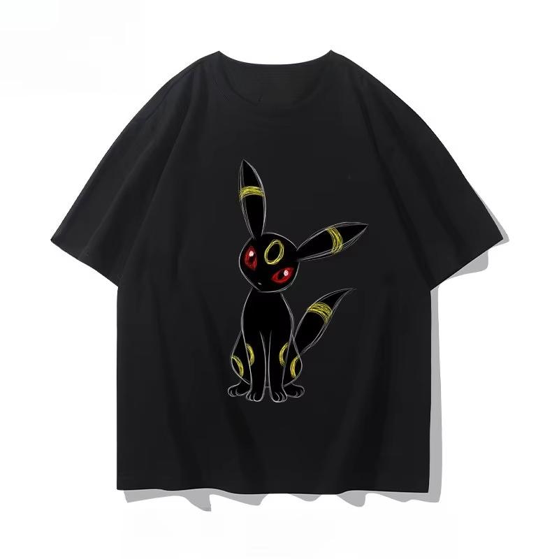 Pokémon Umbreon Creative Painted Printed TShirt Mens and Womens Summer New Japanese Harajuku Loose Casual Short Sleeve Top
