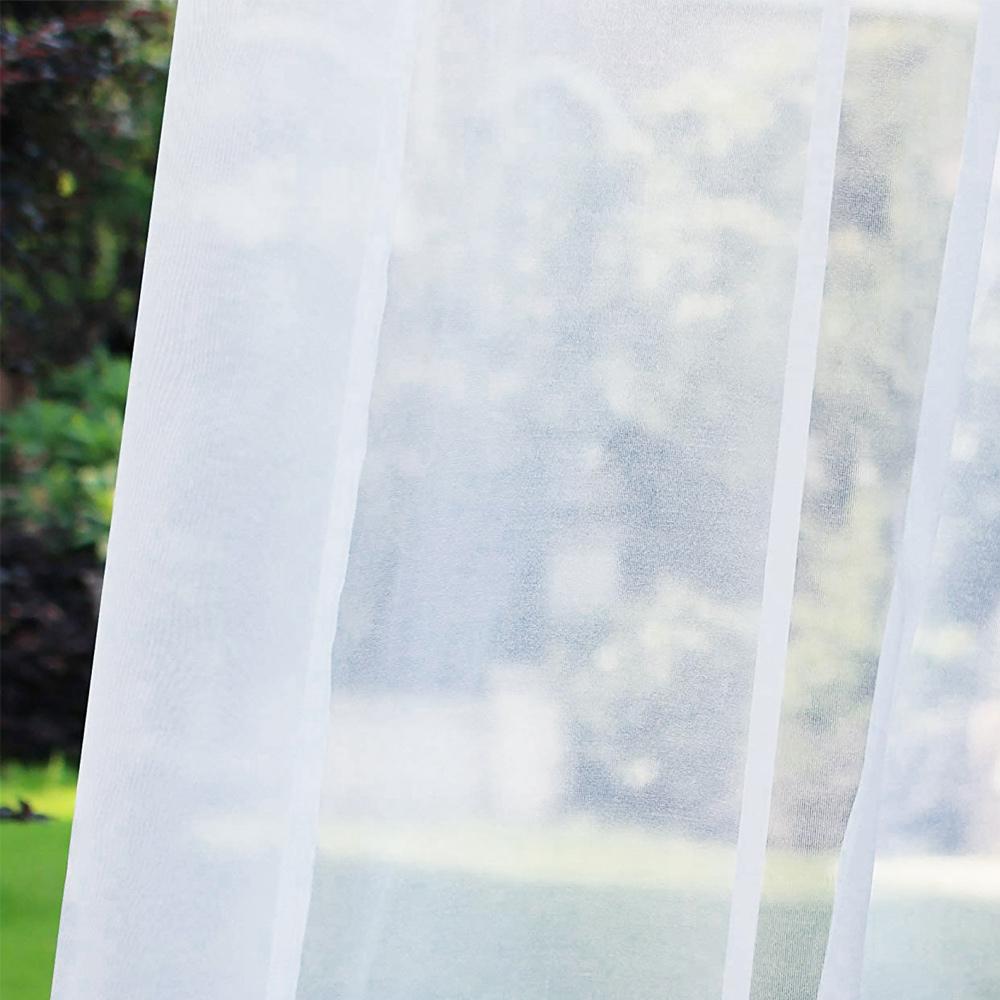 1PC Curtain Modern Simple Waterproof Solid Color Trilon Transparent Perforated Sunscreen Antiple UV Curtain Fabric