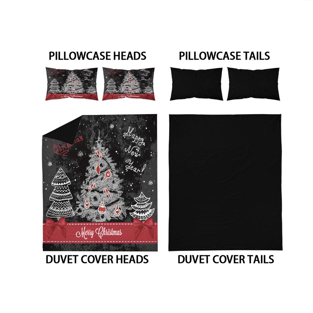 3-piece Christmas Tree Printed Coreless Bedding Set, Soft and Comfortable, Suitable for Various Sizes of Dormitory Bedrooms