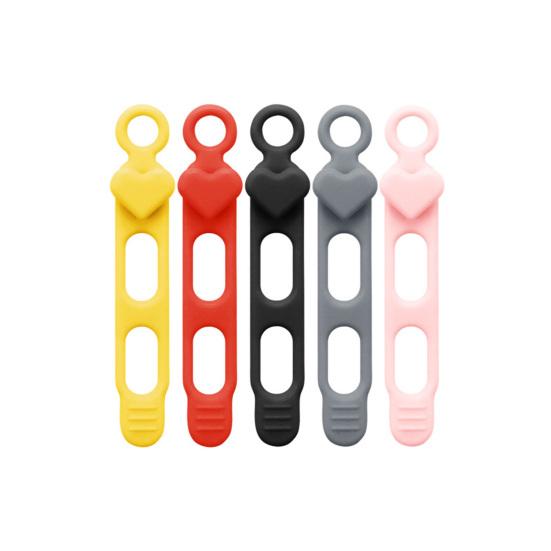 3/5/7/12/18/24Pcs Silicone Cable Tie Earphone Phone Charger Computer Power Cord Bundling Strap Reusable Elastic Wire Management Organizer Wrap