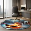ice hockey Printed Round Rug Carpet Chair Rug Area Rug Entryway Doormats,for Office Chair Living Room Bedroom Kitchen Room.
