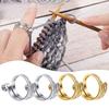4PCS Knitting Loop Crochet Rings Adjustable Crochet Rings Thimble Metal Yarn Guide Finger Holder Rings for DIY Craft