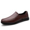 Осенние двухслойные туфли из коровьей кожи в стиле business casual для мужчин, нескользящие и дышащие, средней и пожилой возрастной группы, с мягкой подошвой, кожаные туфли для папы, мужские туфли на одной педали