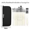 Paint Brushes Set for Art Acrylic Gouache Oil Watercolor Artist Canvas Synthetic Nylon Tips 10 Pack
