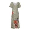Women's Fashion And All-match Summer Temperament V-neck Printed Short-sleeved Dress