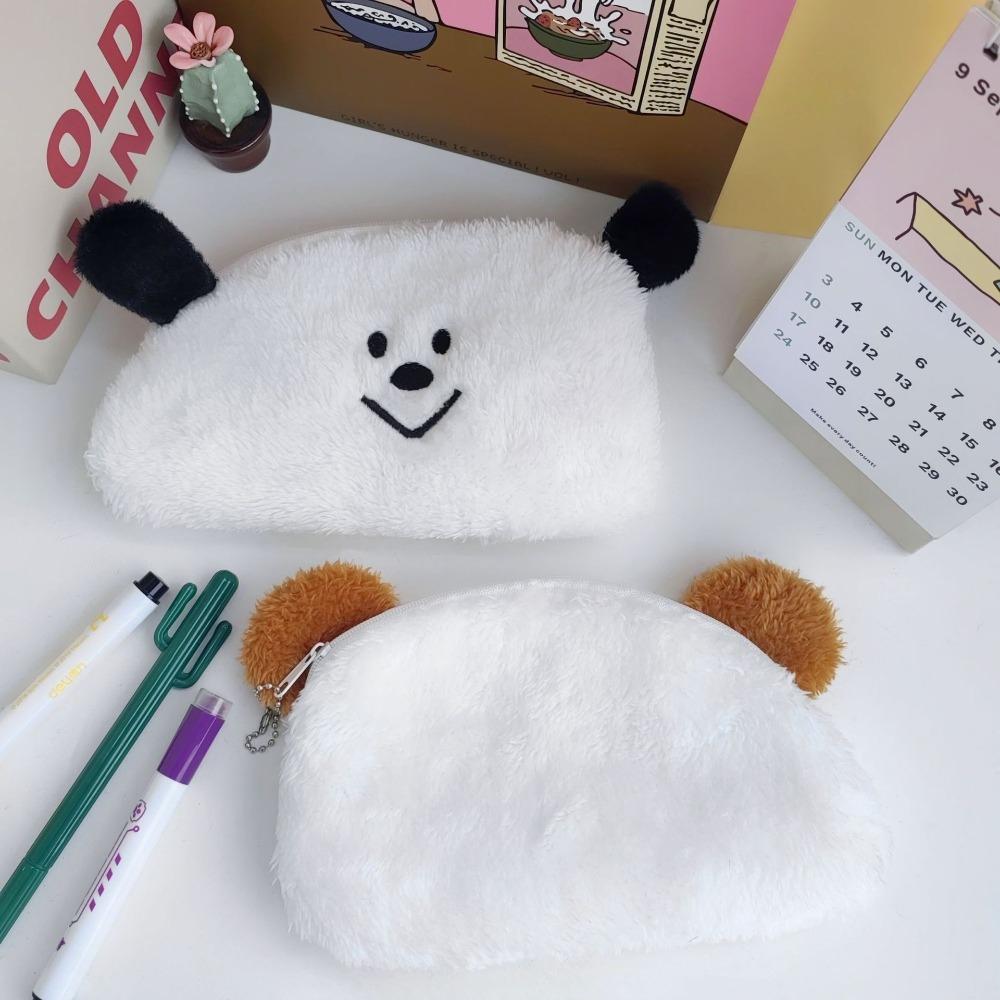 Plush Pencil Case Cute Dog Storage Bag Cartoon Pencils Pouch  School Students Supplies