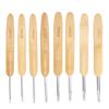8Pcs Aluminum Crochet Hooks Round Head Knitting Needles with Bamboo Handles for Yarn Craft