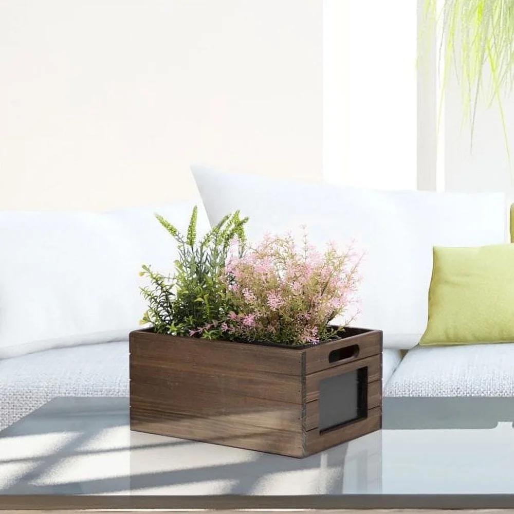 Деревянный ящик для хранения с меловой доской Многофункциональный органайзер для хранения Декоративный предмет с ручками Дом и дети