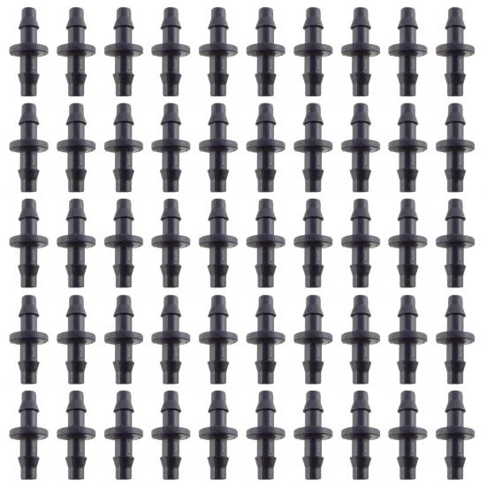 50 шт. Ёршовые соединители для шланга Капельный полив 1/4" Универсальные фитинги Тройник Т-образные соединители для 4/7 Водяной трубки Сад Газон Цветочный горшок