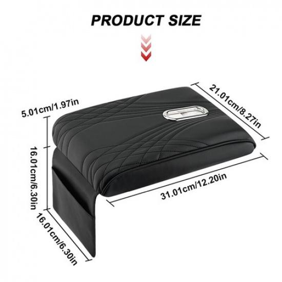 Pu Leather Car Armrest Pad Cover Auto Center Console Box Cushion Mat Storage Bag